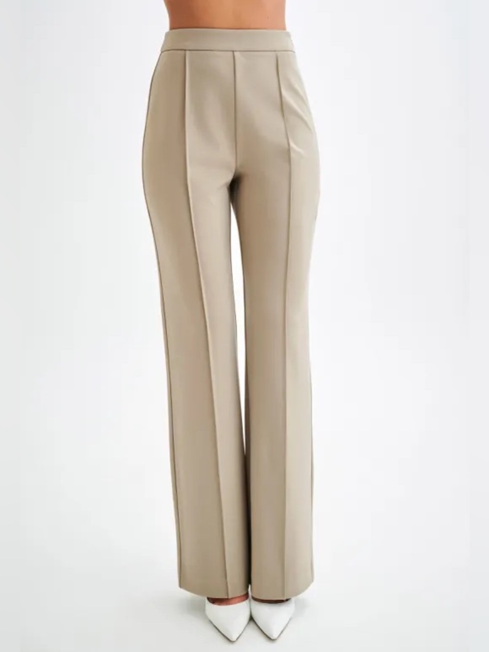 Meshki Antonia Pleated Wide Leg Pants – Mushroom